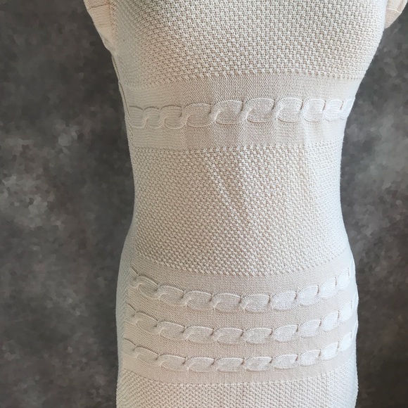 Boston Proper Cream Textured Cableknit Dress Sm - Picture 4 of 6